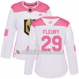Vegas Golden Knights Trikot Marc-Andre Fleury 29 Adidas 2017-2018 Weiß Pink Fashion Authentic - Dame